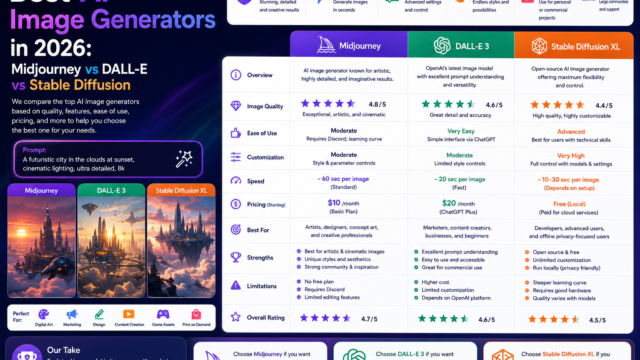 Best AI Image Generators in 2026: Midjourney vs DALL-E vs Stable Diffusion