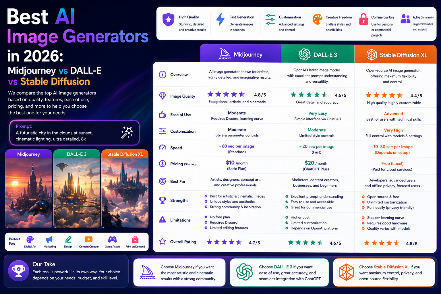 Best AI Image Generators in 2026 Midjourney vs DALL-E vs Stable Diffusion